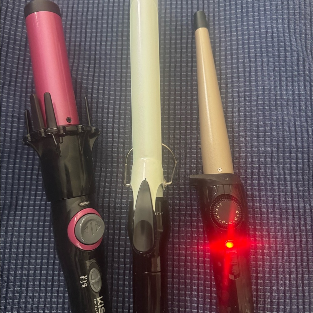 Ceramic Curling Wands in Pink, Cream, and Beige - Picture 3 of 4